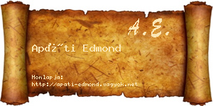 Apáti Edmond névjegykártya